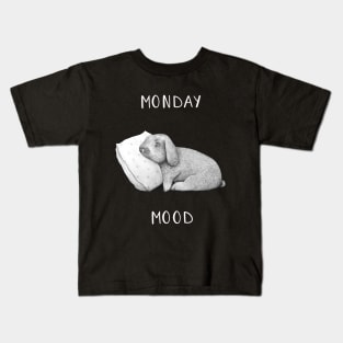 Monday mood on black Kids T-Shirt